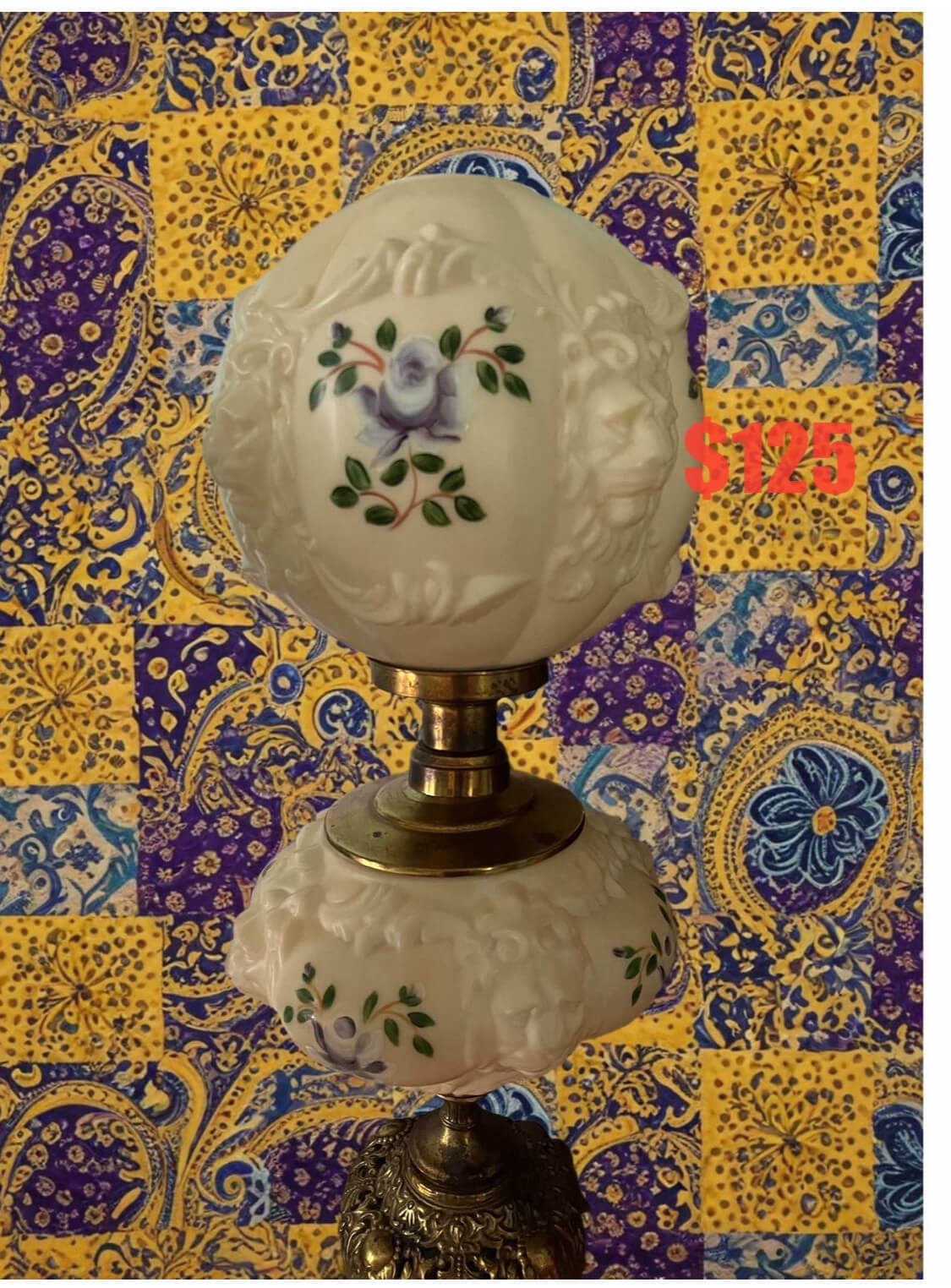 Vintage Floral Gone With The Wind Lamp