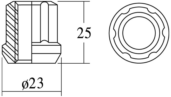 Open End Lug Nut - Spline, 25L