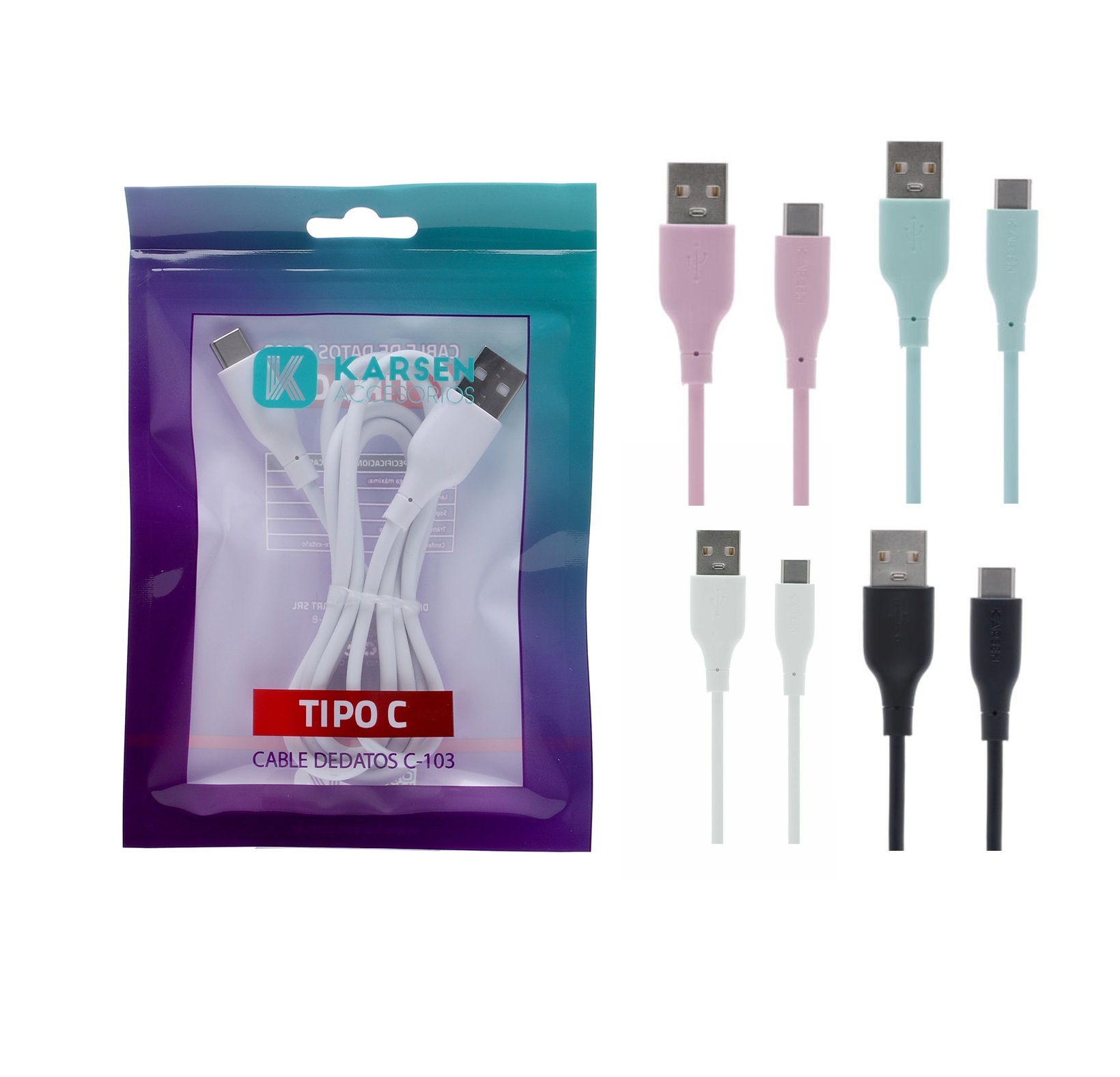 CABLE KARSEN TIPO C EN BOLSA C-103