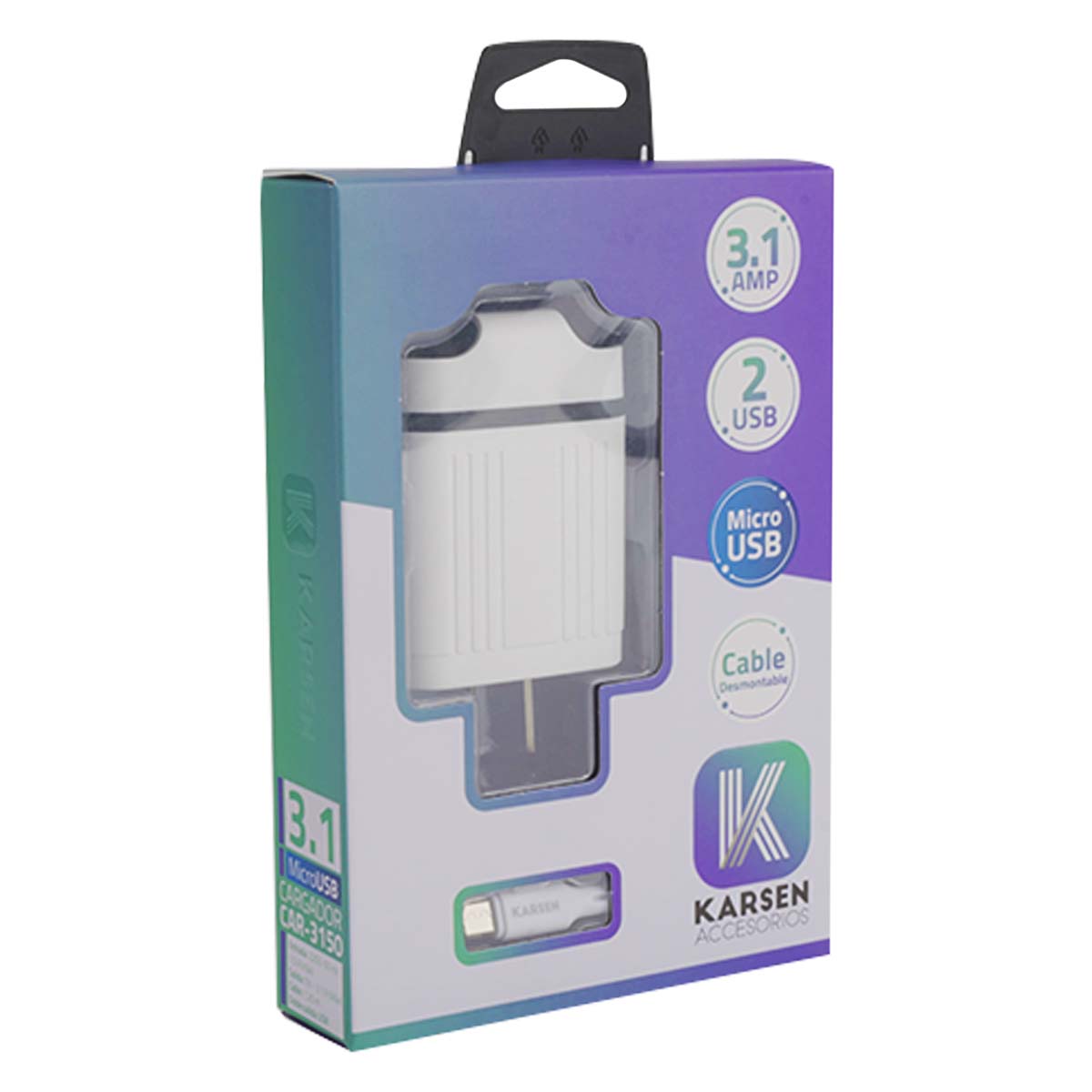 CARGADOR KARSEN 3.1 3150 MICROUSB