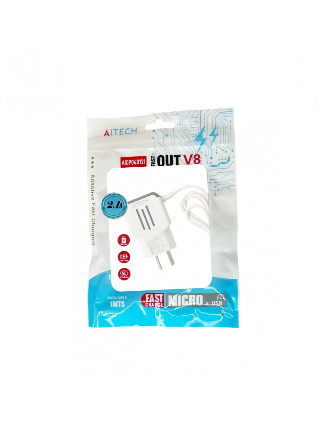 CARGADOR AITECH 2.1 MICROUSB EN BOLSA