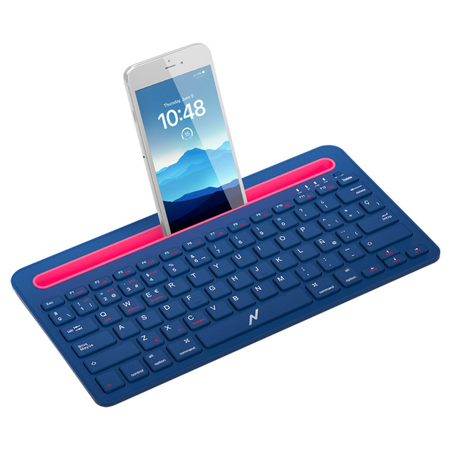 teclado nkb-q70 | Teclado Slim Inalámbrico BT/2.4G con Soporte Multitarea