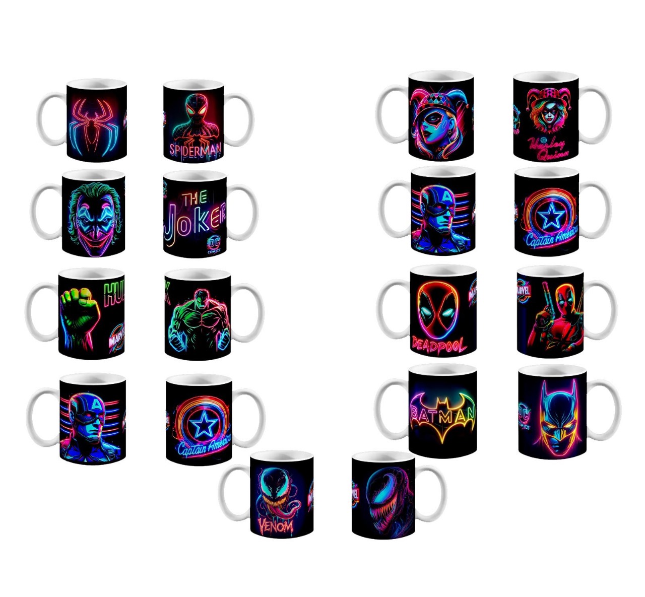 taza de ceramica marvel neon VARIOS DISEÑOS