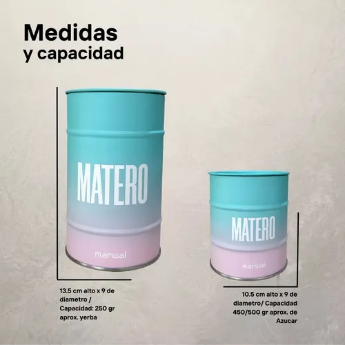 Set Latas Yerbera Azucarera Azúcar Yerba Set Matero