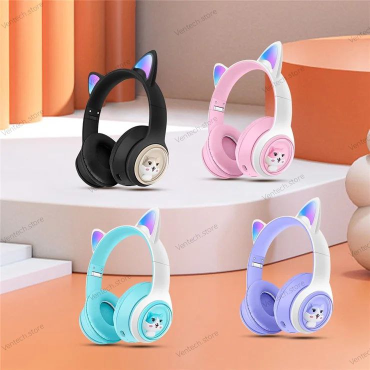 Auriculares con orejas de gato