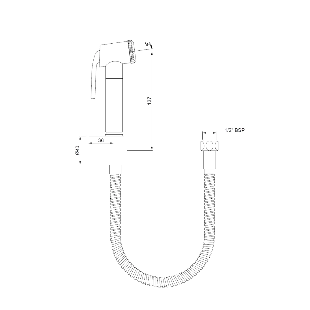 Jaquar Health Faucet - Premium ABS Handheld Hand Spray gun for Modern Bathrooms