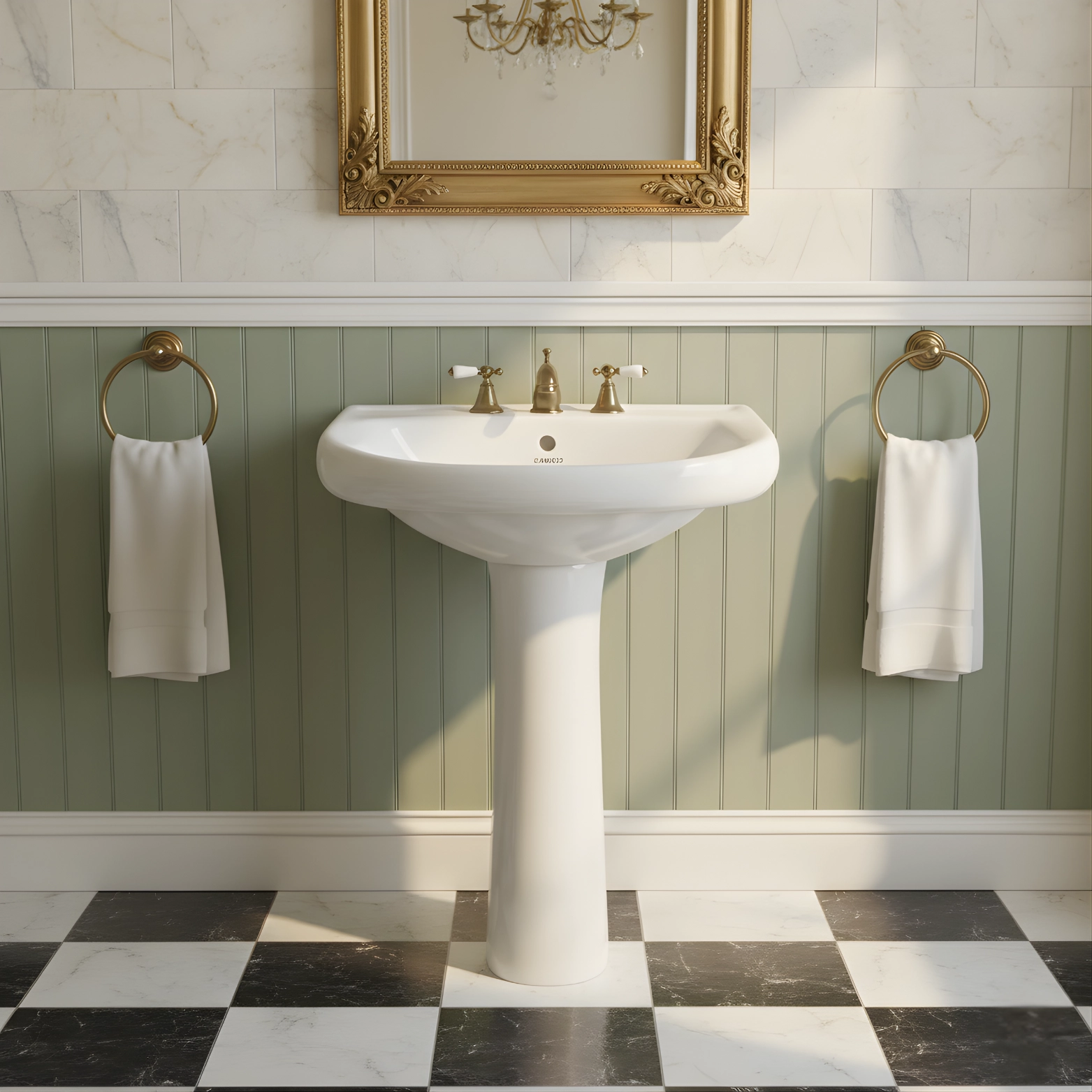 Essco Wall Hung Basin With Full Pedestal 