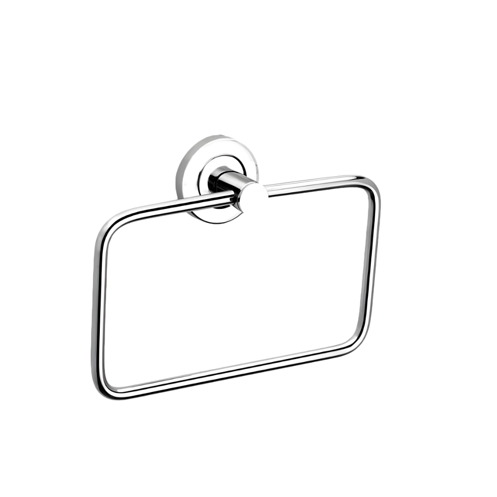 SS Rectangular Towel Ring (Chrome Finish) - Luxur Studio Bathroom & Kitchen Accessories