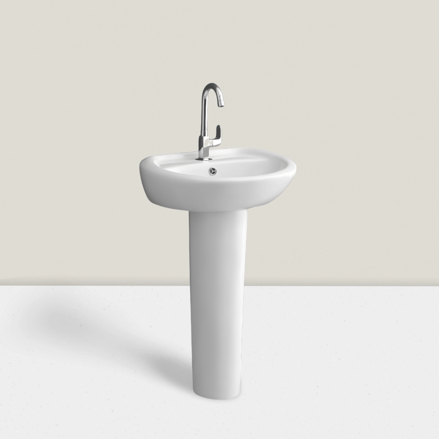 Moon White - Super Glazed Pedestal Basin by Luxur Studio