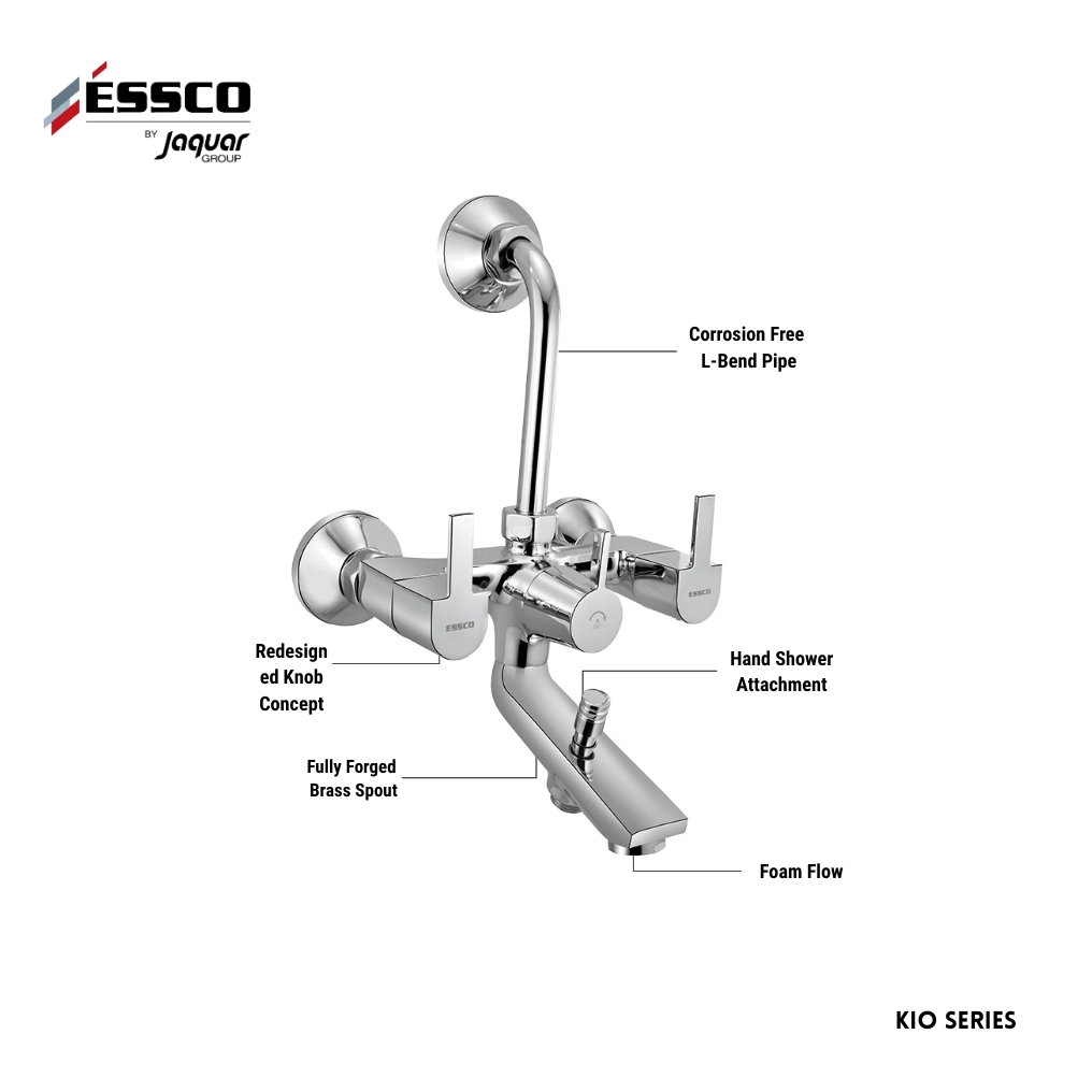 Essco (by Jaquar) Kio Series 3in1 Wall Mixer  - Luxur Studio Kitchen & Bathroom Fittings