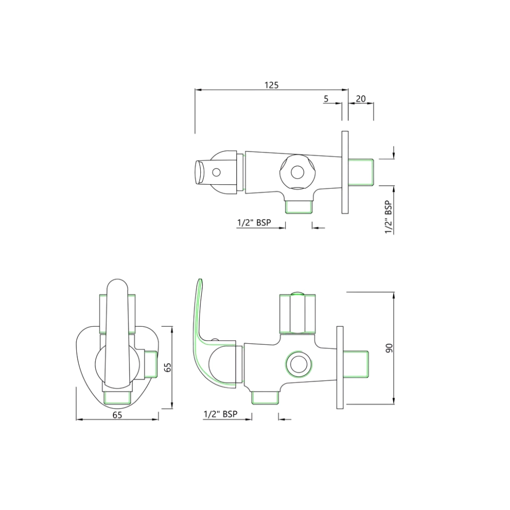 Essco (by Jaquar) Orbit Series 2 Way Angle Valve - Luxur Studio Kitchen & Bathroom Fittings