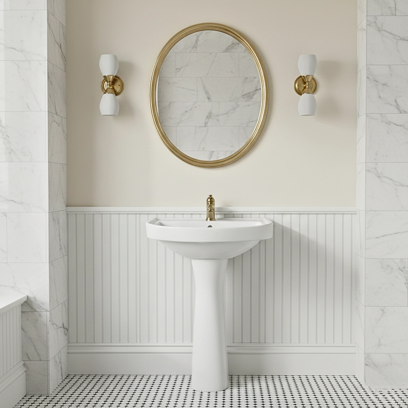 Essco Wall Hung Basin With Full Pedestal 