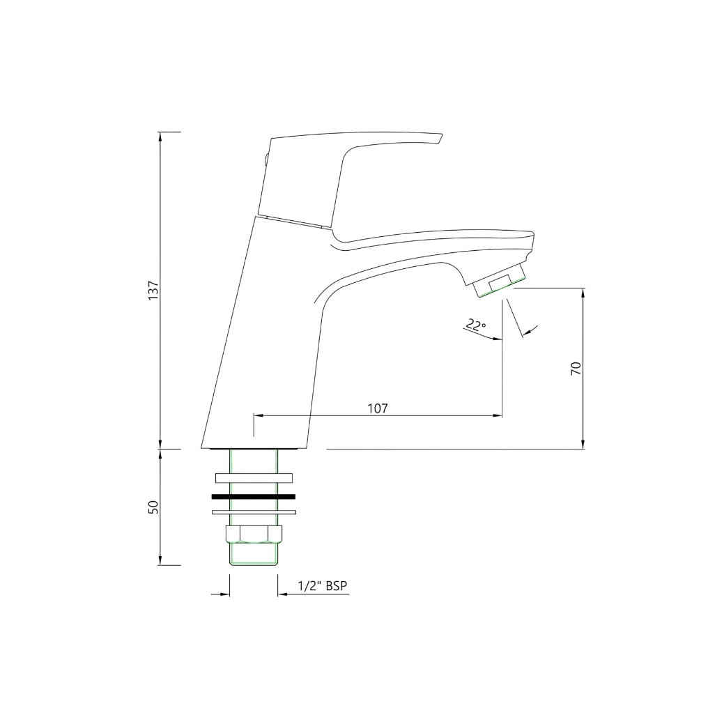 Essco (by Jaquar) Stella Series Pillar Cock - Luxur Studio Kitchen & Bathroom Fittings