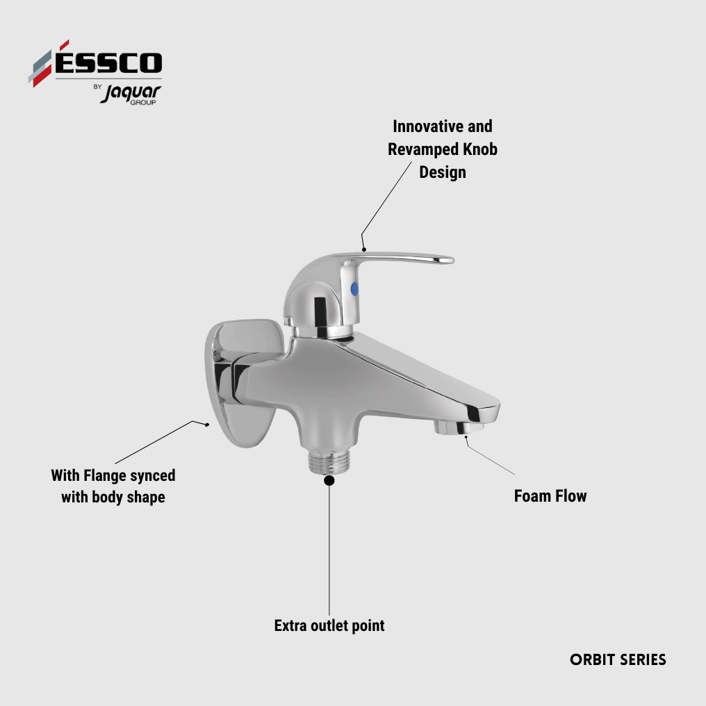 Essco (by Jaquar) Orbit Series 2in1 Wall Tap / Bib Cock - Luxur Studio Kitchen & Bathroom Fittings