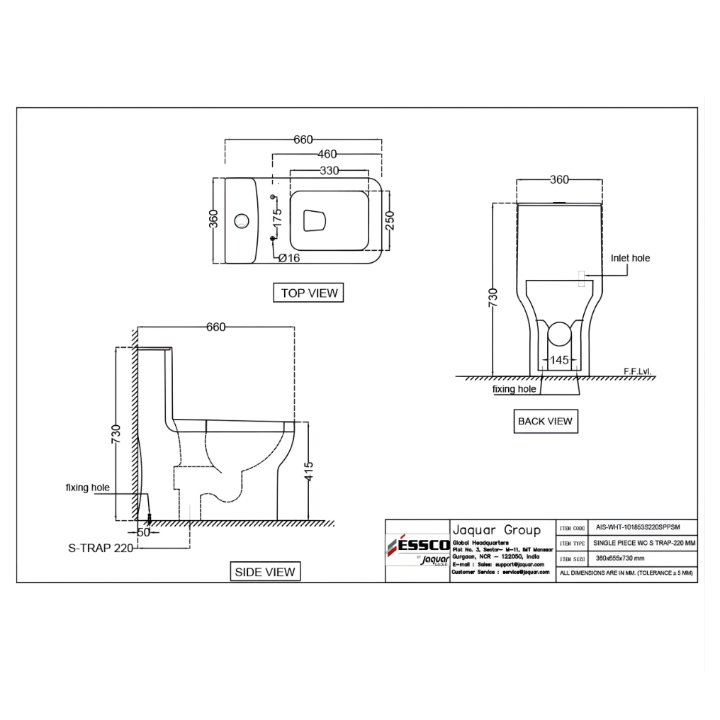 Aspire  Dual Flush One Piece Commode by Essco