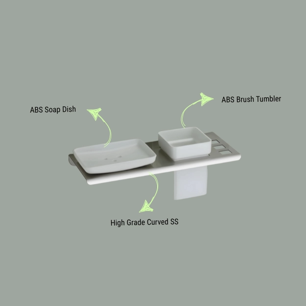 SS Dual Folding Towel Rack 18" with inbuilt Hangers - Luxur Studio kitchen and Bathroom Fittings