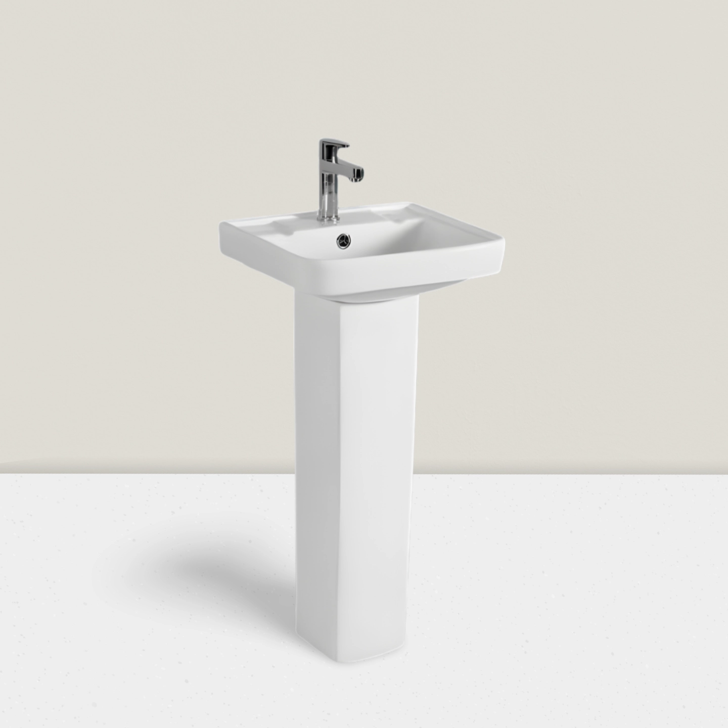 Addy White - Super Glazed Pedestal Basin by Luxur Studio