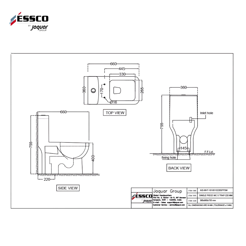 Aspire 2 Dual Flush One Piece Commode by Essco