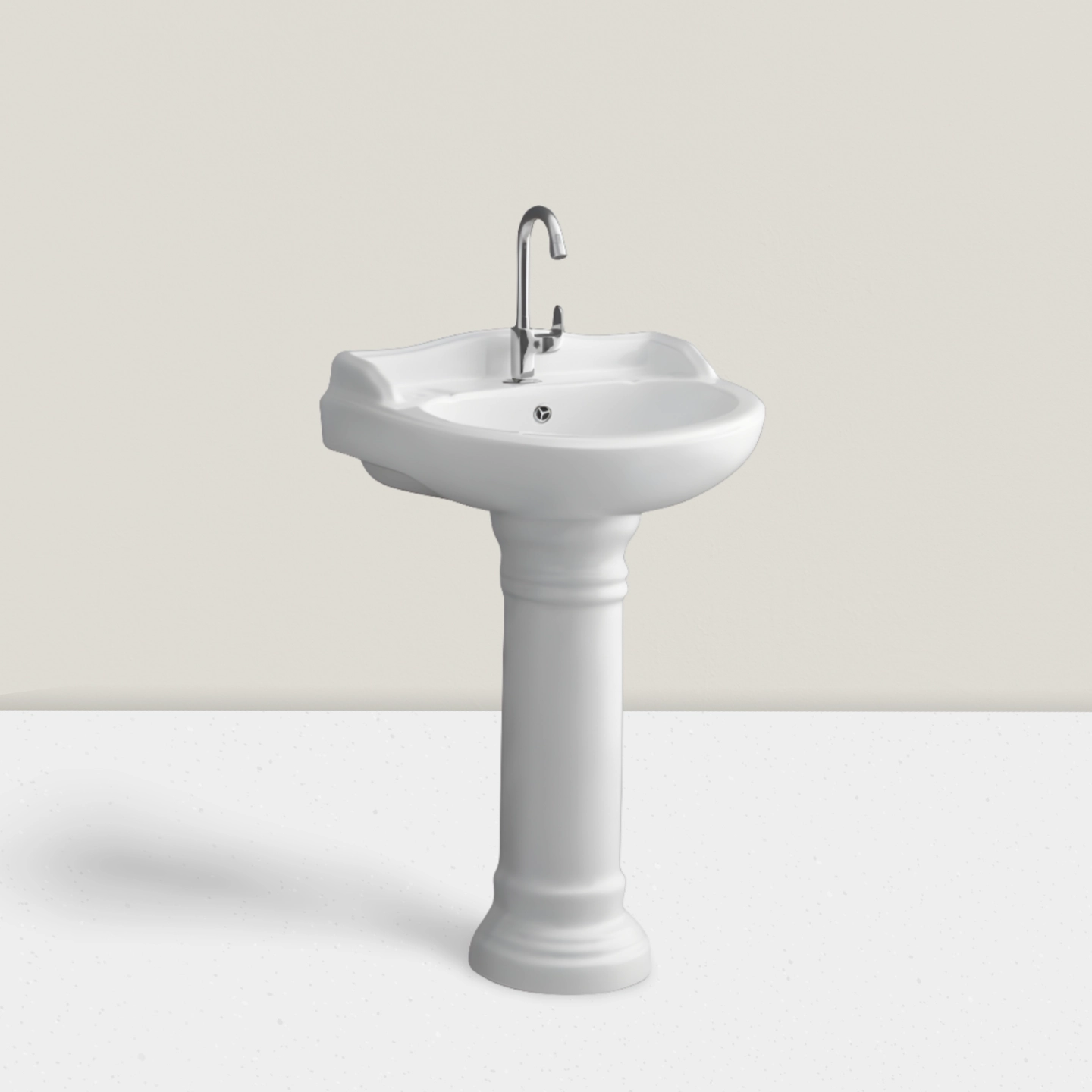 Serena White - Super Glazed Pedestal Basin by Luxur Studio