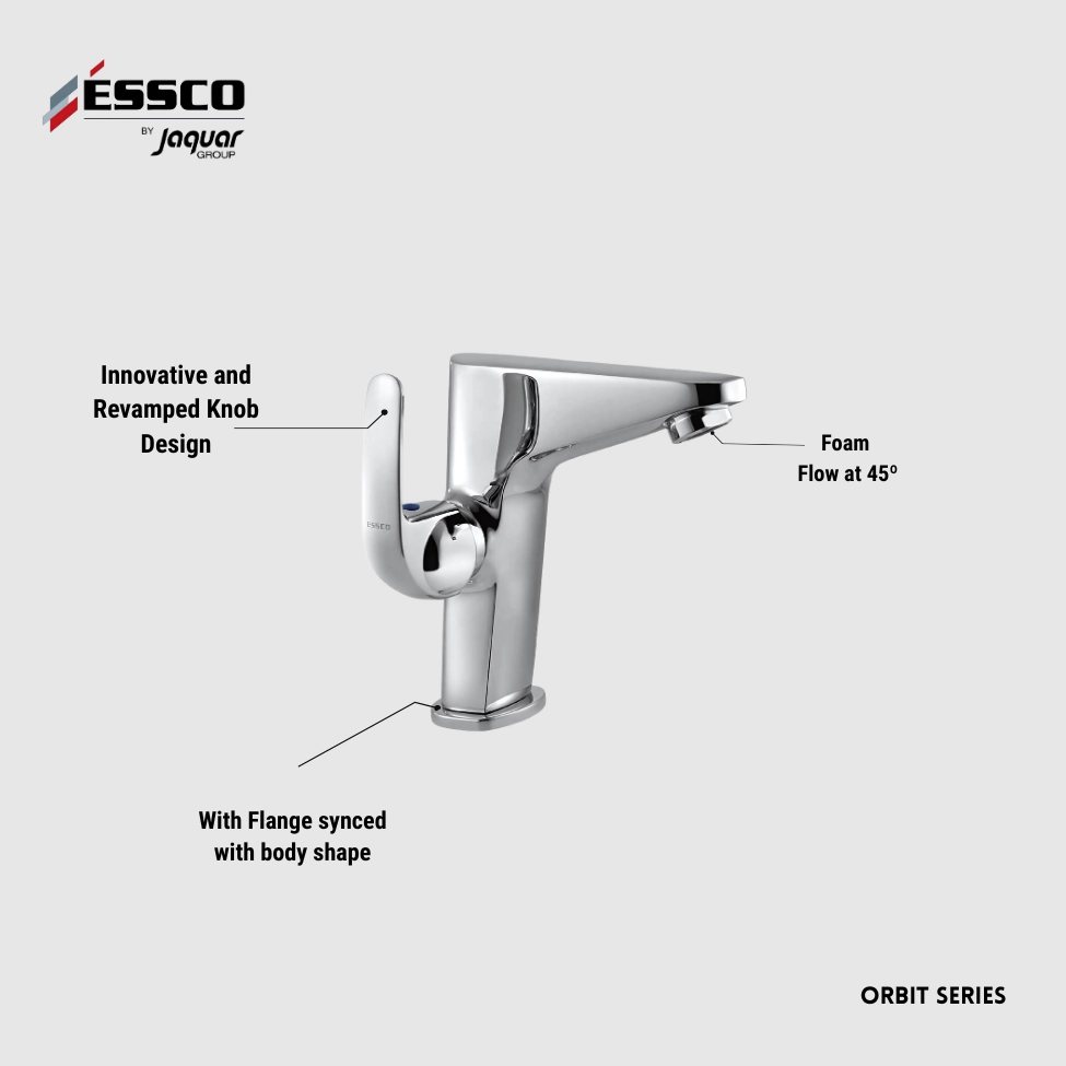 Essco (by Jaquar) Orbit Series Swan Neck Basin Tap- Luxur Studio Kitchen & Bathroom Fittings