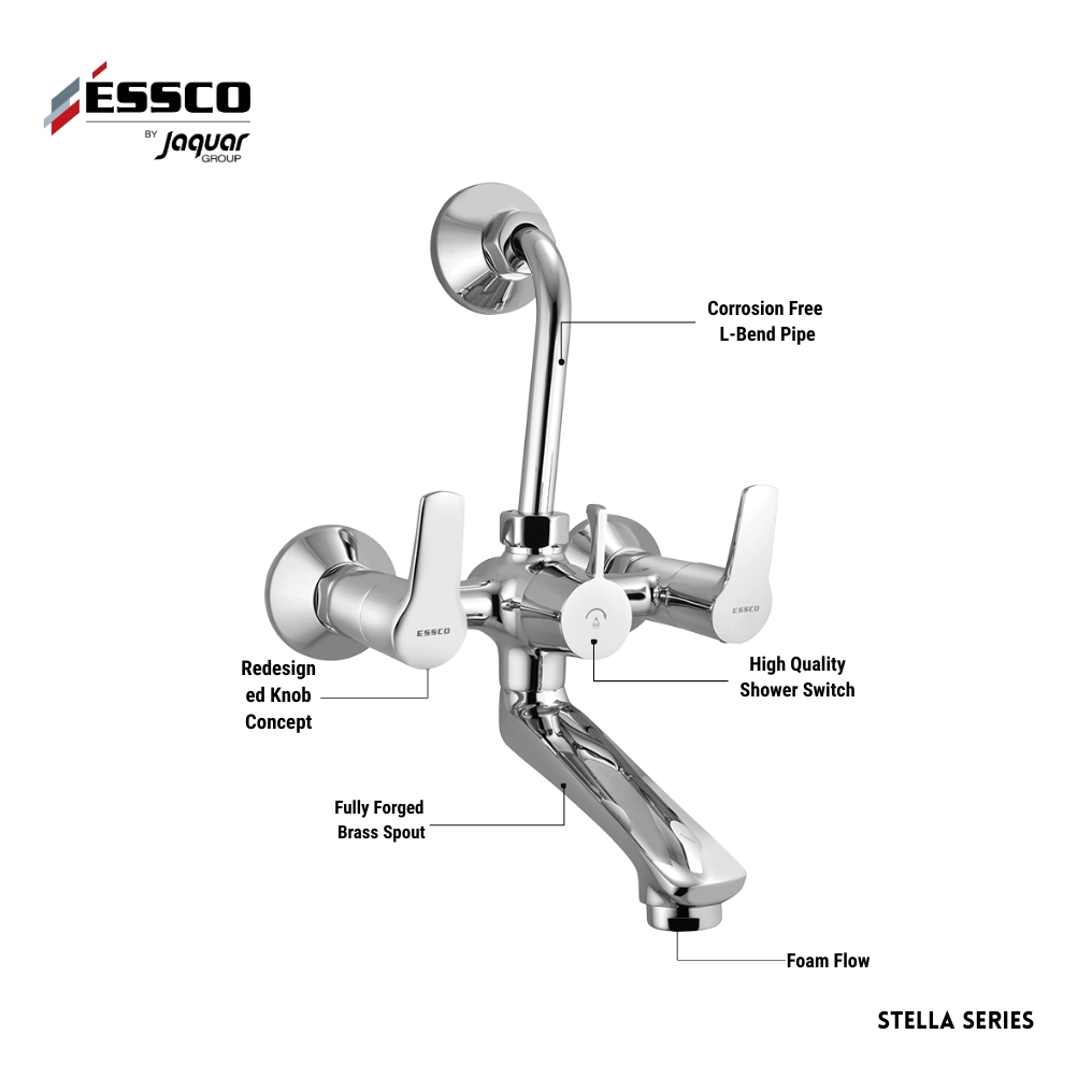 Essco (by Jaquar) Stella Series Wall Mixer - Luxur Studio Kitchen & Bathroom Fittings