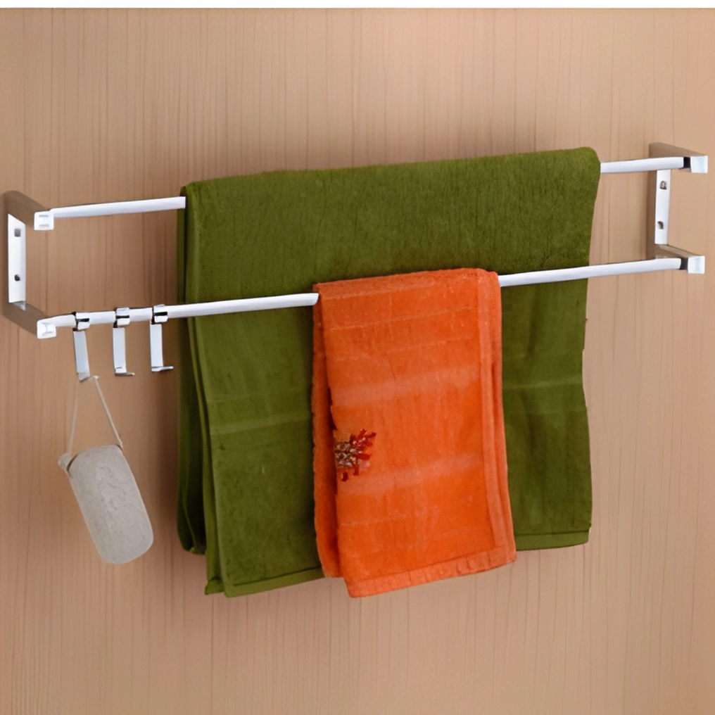 Dual Towel Rod 24" with hangers - Luxur Studio Kitchen & Bathroom Fittings