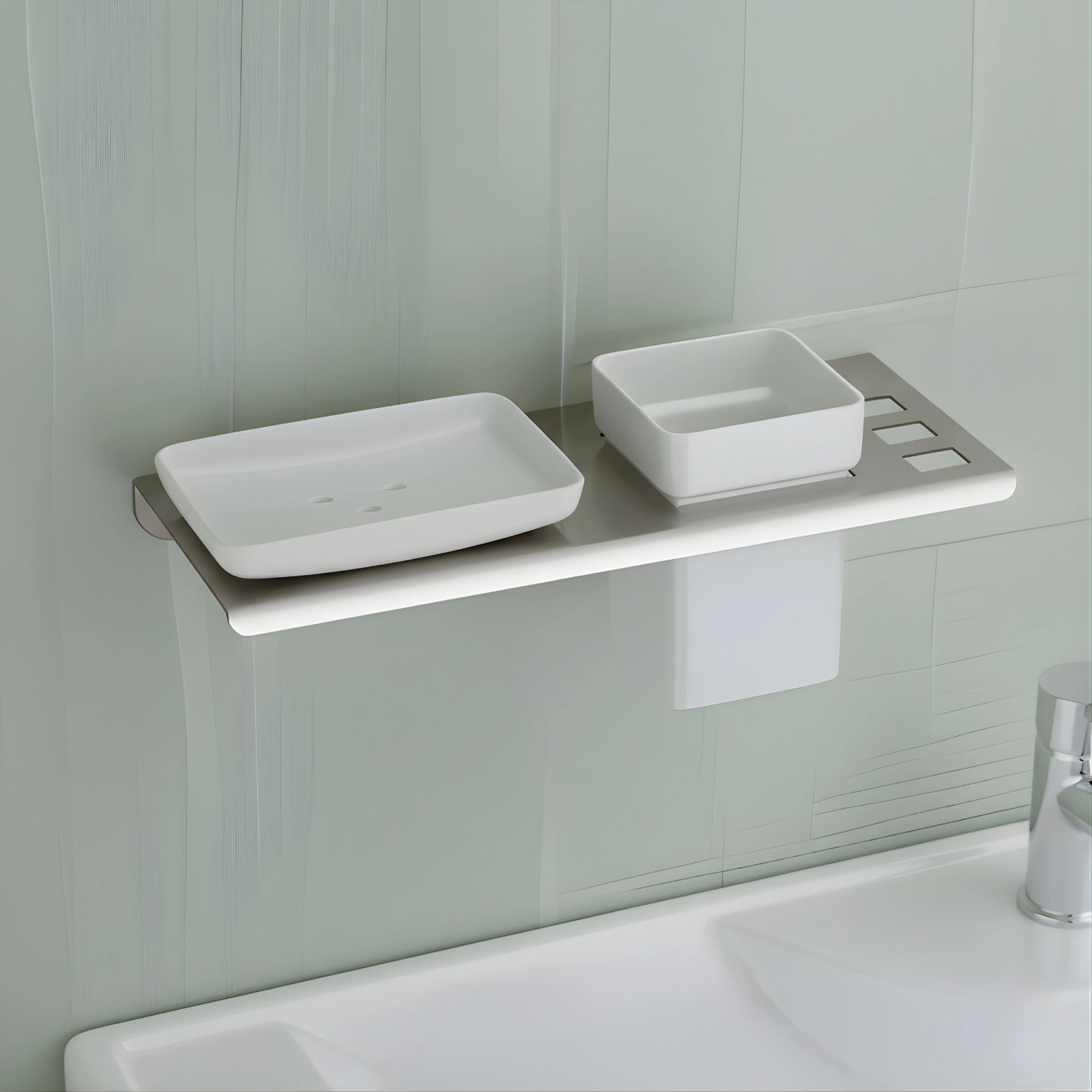 Cold Series Soap Dish with Brush Holder – Luxur Studio Kitchen & Bathroom Fittings