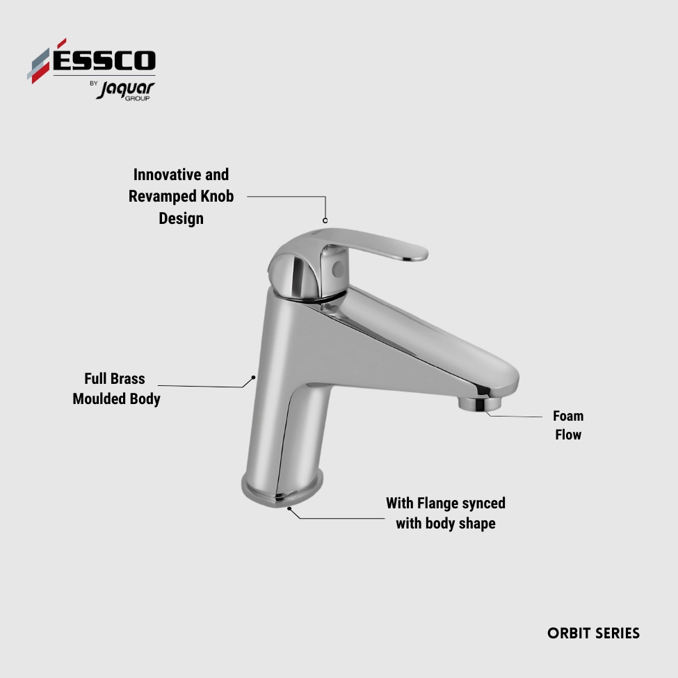 Essco (by Jaquar) Orbit Series Single Lever Basin Mixer - Luxur Studio Kitchen & Bathroom Fittings