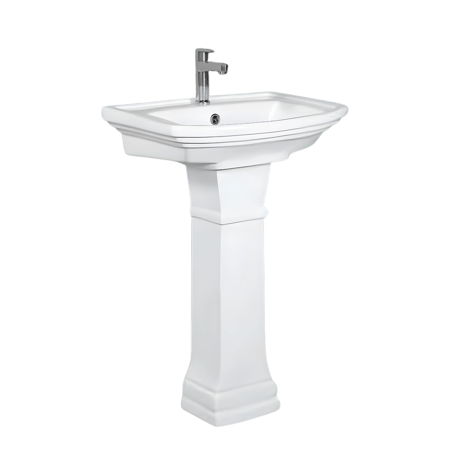 Sofia -X White - Super Glazed Pedestal Basin by Luxur Studio