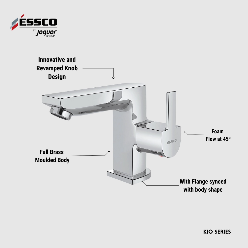 Essco (by Jaquar) Kio Series Swan Neck Basin Tap- Luxur Studio Kitchen & Bathroom Fittings