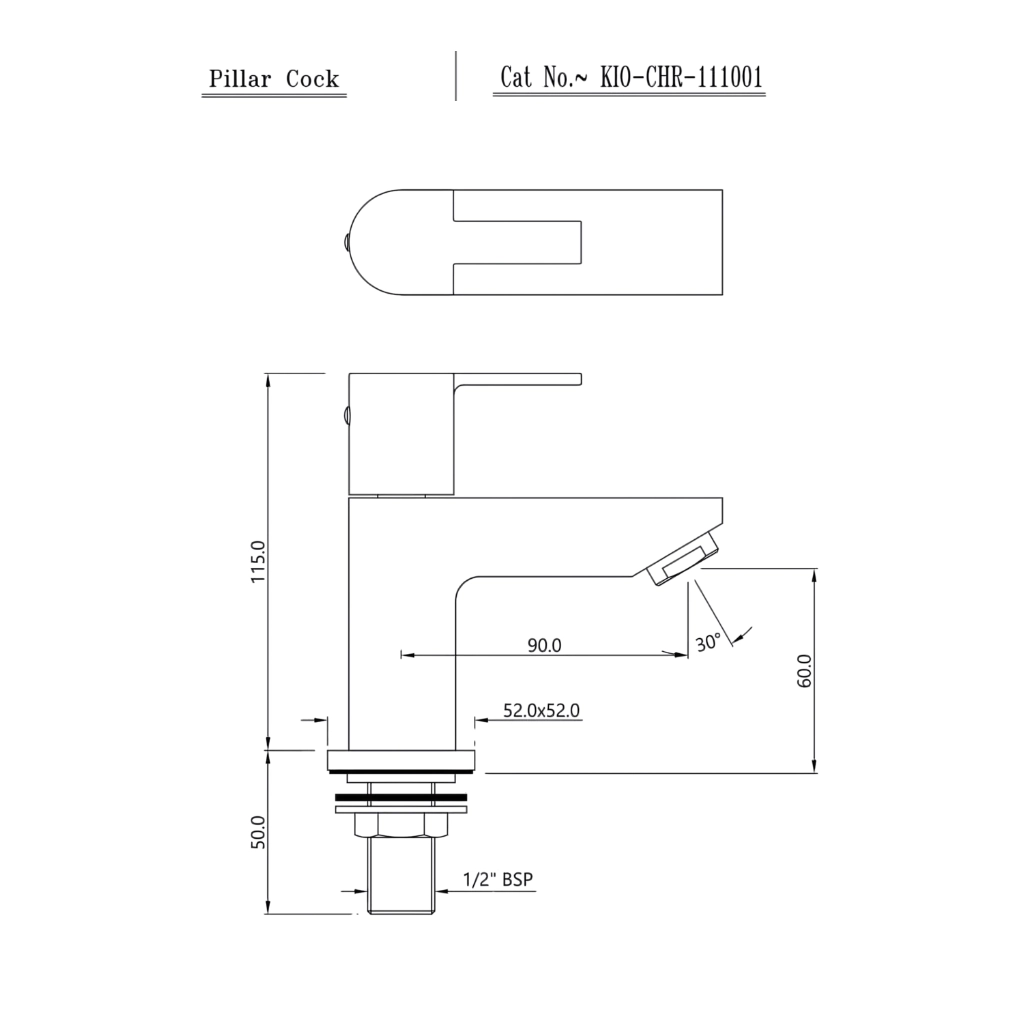 Essco (by Jaquar) Kio Series Pillar Cock - Luxur Studio Kitchen & Bathroom Fittings