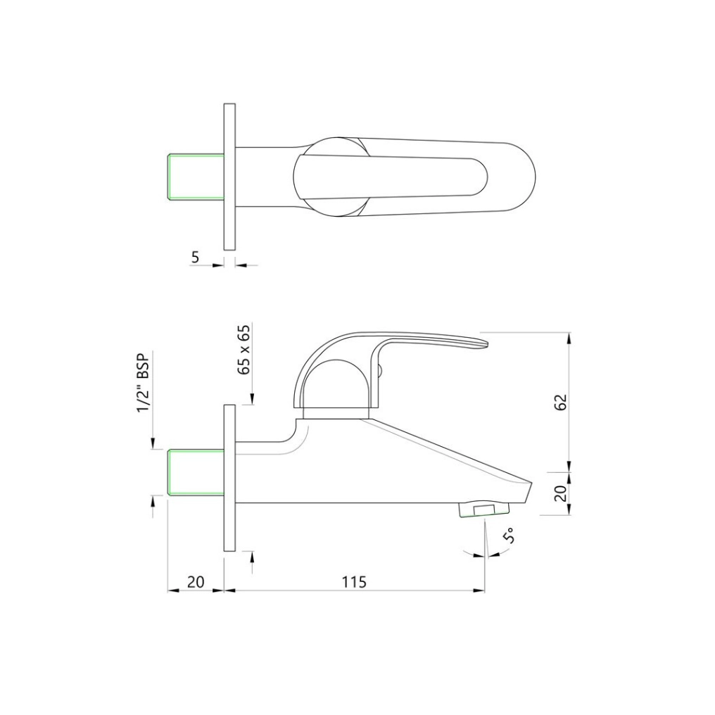 Essco (by Jaquar) Orbit Series Wall Tap / Bib Cock - Luxur Studio Kitchen & Bathroom Fittings