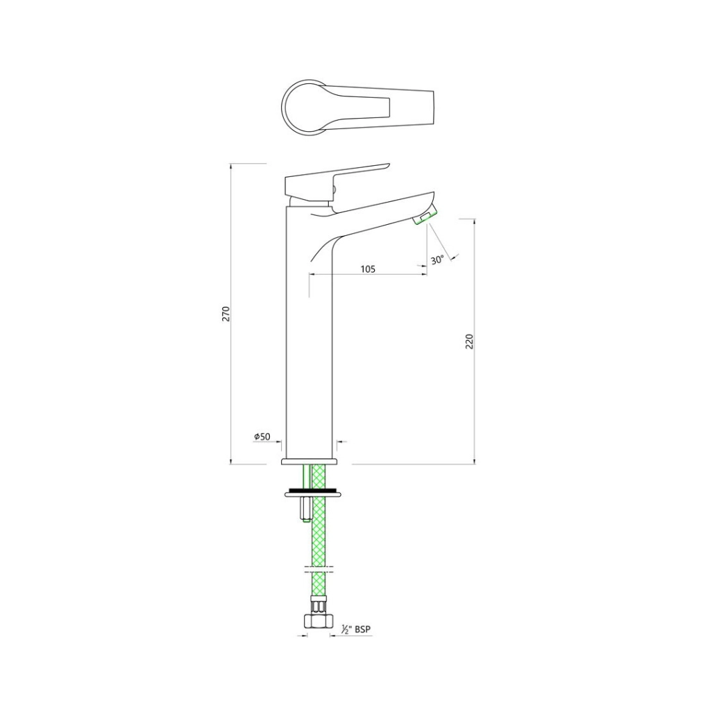 Essco (by Jaquar) Aspire Series Extended Body Basin Mixer(Tall Boy) - Luxur Studio Kitchen & Bathroom Fittings