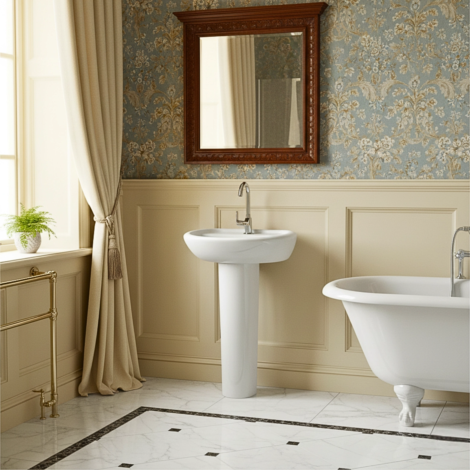 Moon White - Super Glazed Pedestal Basin by Luxur Studio