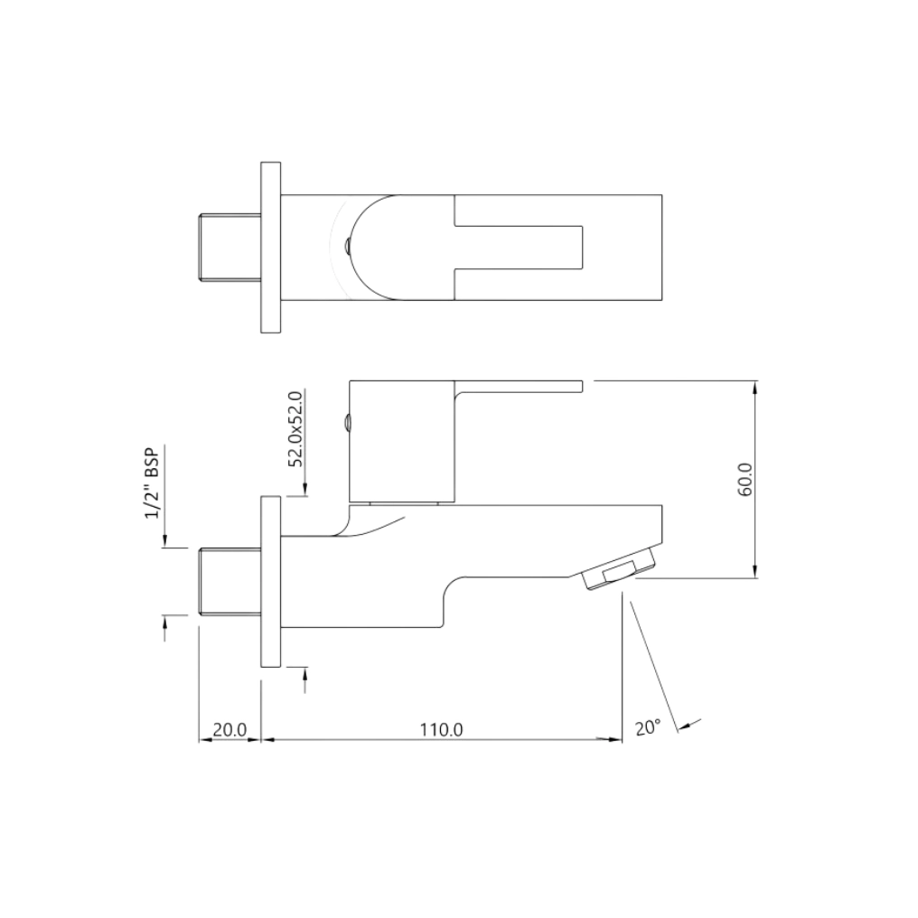 Essco (by Jaquar) Kio Series Wall Tap / Bib Cock - Luxur Studio Kitchen & Bathroom Fittings