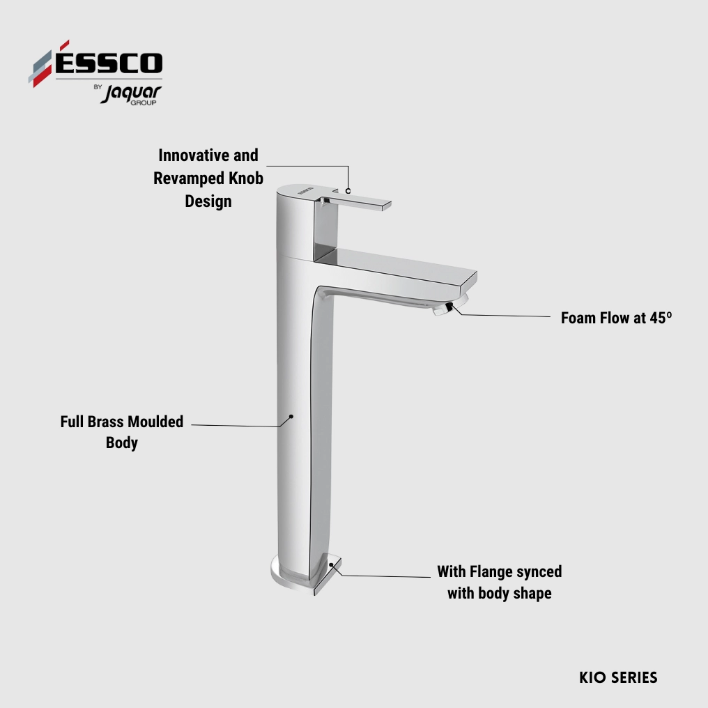 Essco (by Jaquar) Kio Series Extended Pillar Cock - Luxur Studio Kitchen & Bathroom Fittings