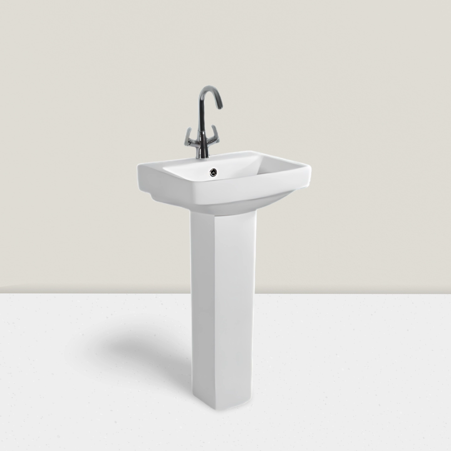 Flora White - Super Glazed Pedestal Basin by Luxur Studio