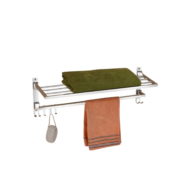 SS Dual Folding Rack 24" (Square) - Luxur Studio Kitchen & Bathroom Fittings