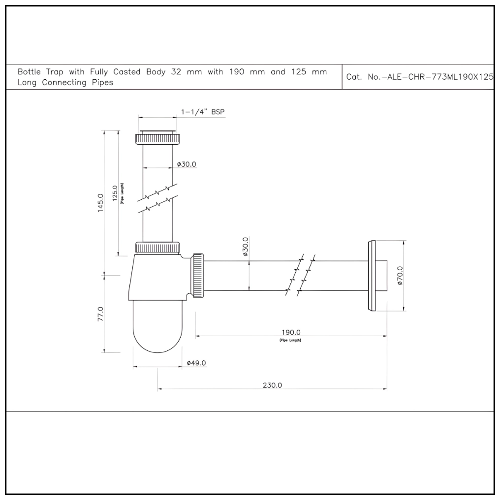 Essco (Jaquar) Washbasin Bottle Trap -Waste Pipe Fitting