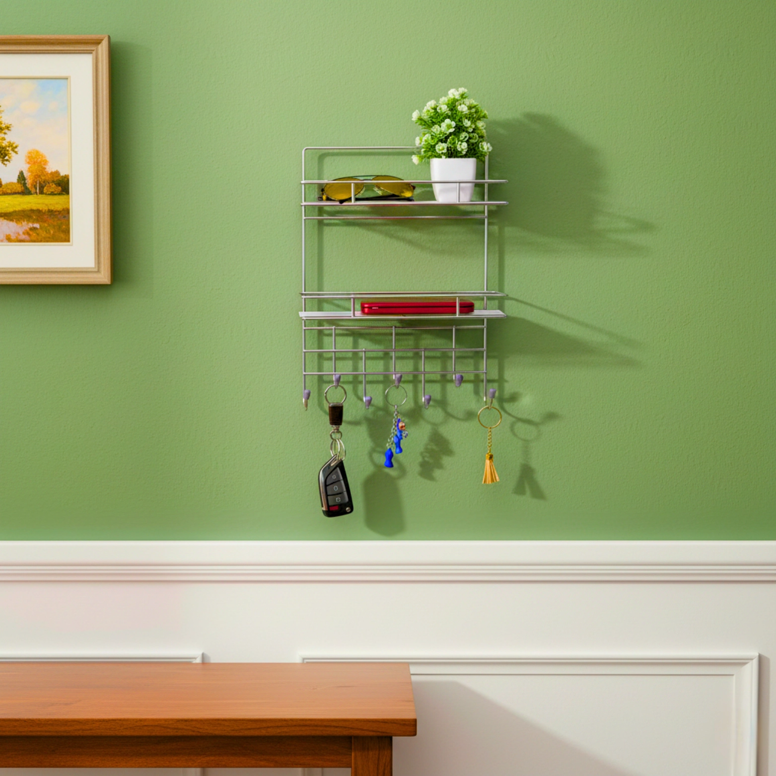 Key Holder with Dual Self - Luxur studio Bathroom Accessories