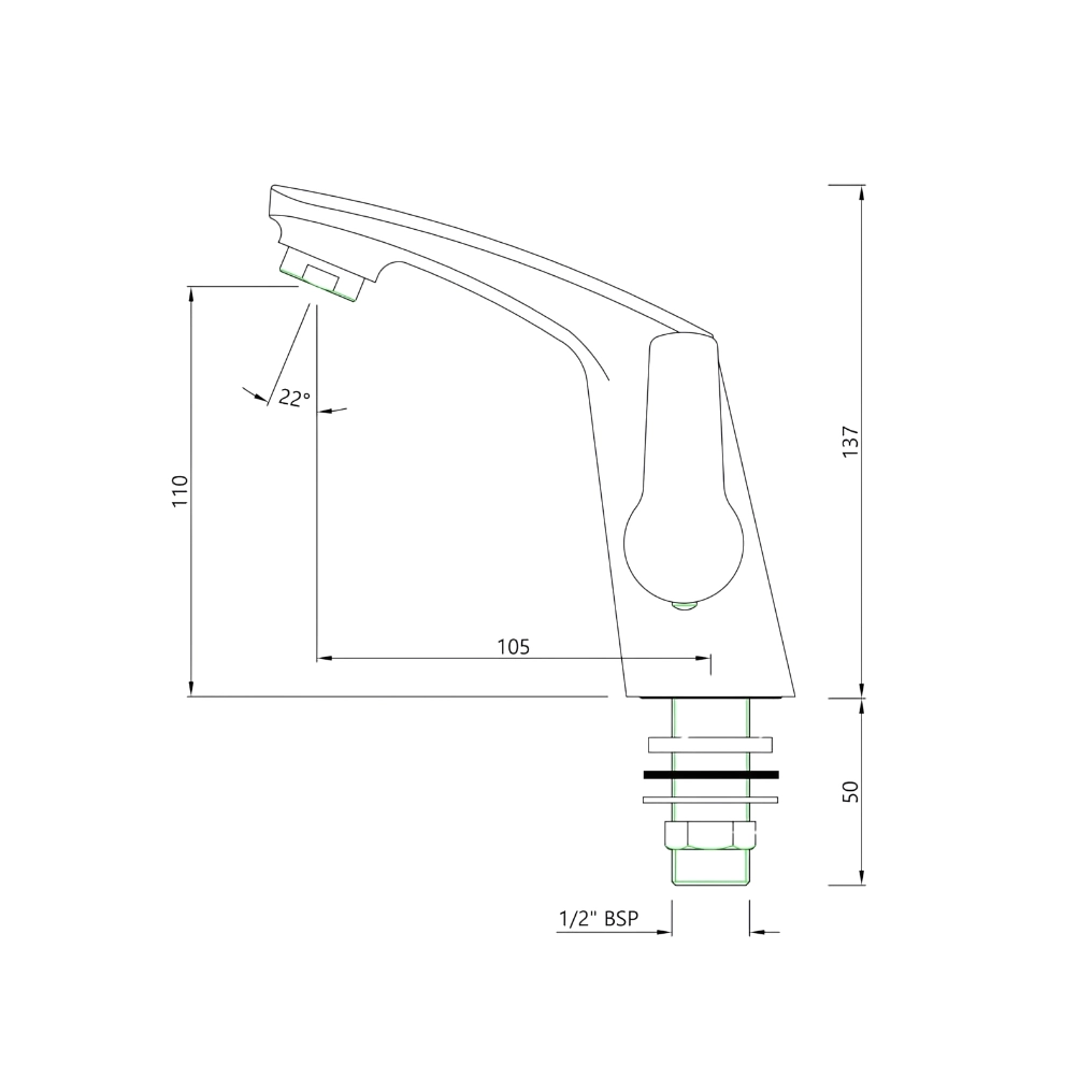 Essco (by Jaquar) Stella Series Swan Neck Basin Tap- Luxur Studio Kitchen & Bathroom Fittings