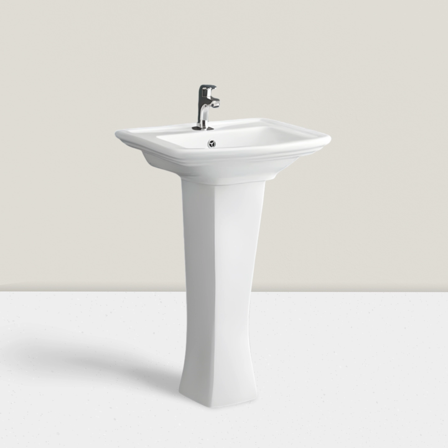 Sofia White - Super Glazed Black Pedestal Basin by Luxur Studio