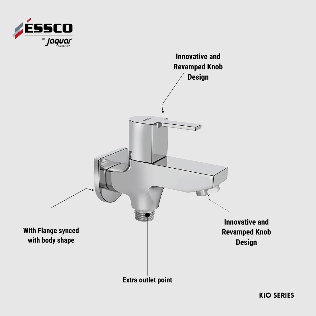 Essco (by Jaquar) Kio Series 2in1 Wall Tap / Bib Cock - Luxur Studio Kitchen & Bathroom Fittings