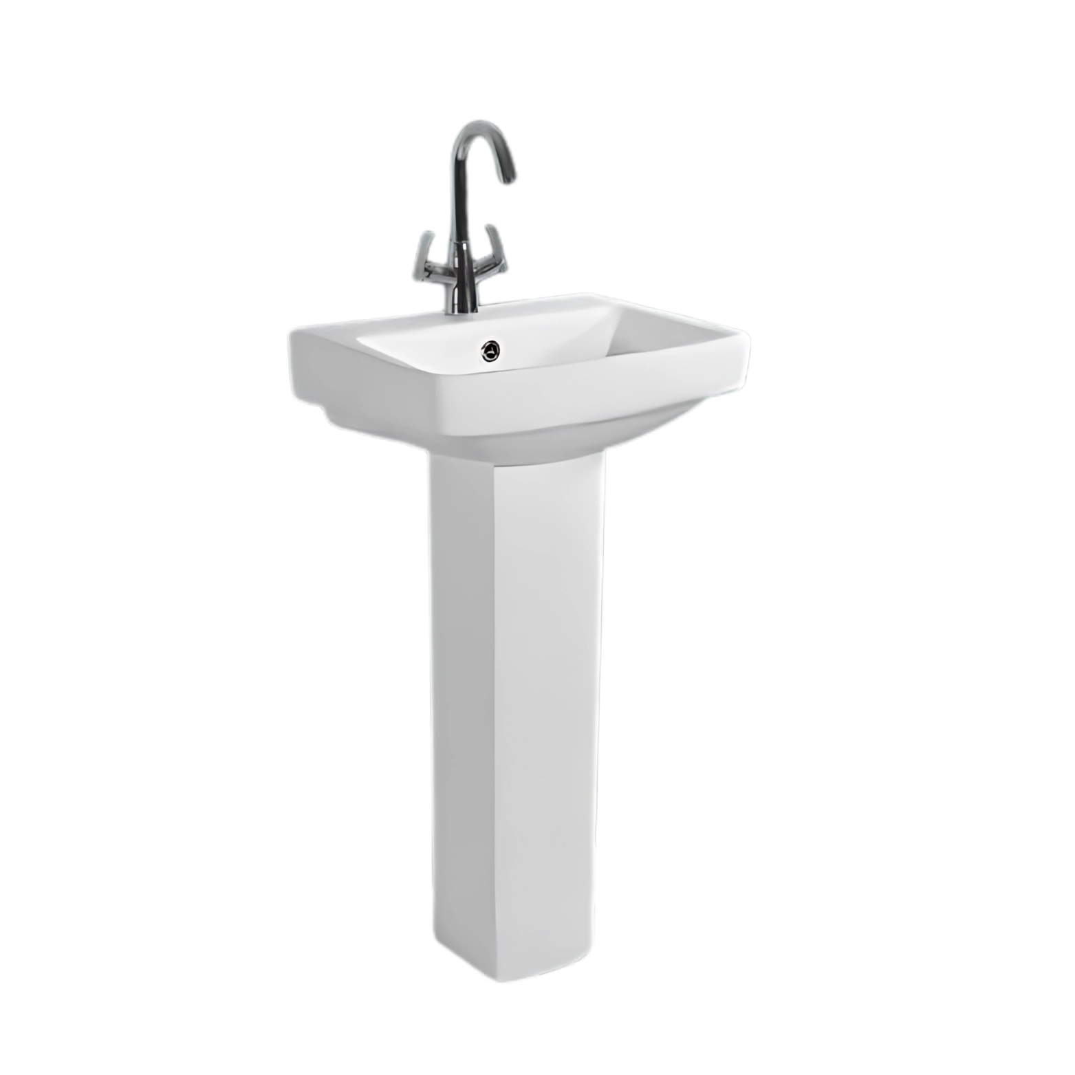 Flora White - Super Glazed Pedestal Basin by Luxur Studio