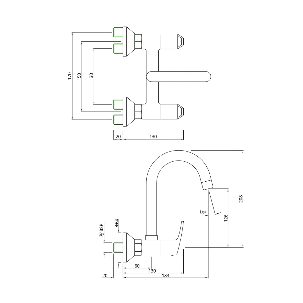 Essco (by Jaquar) Stella Series Sink Mixer - Luxur Studio Kitchen & Bathroom Fittings