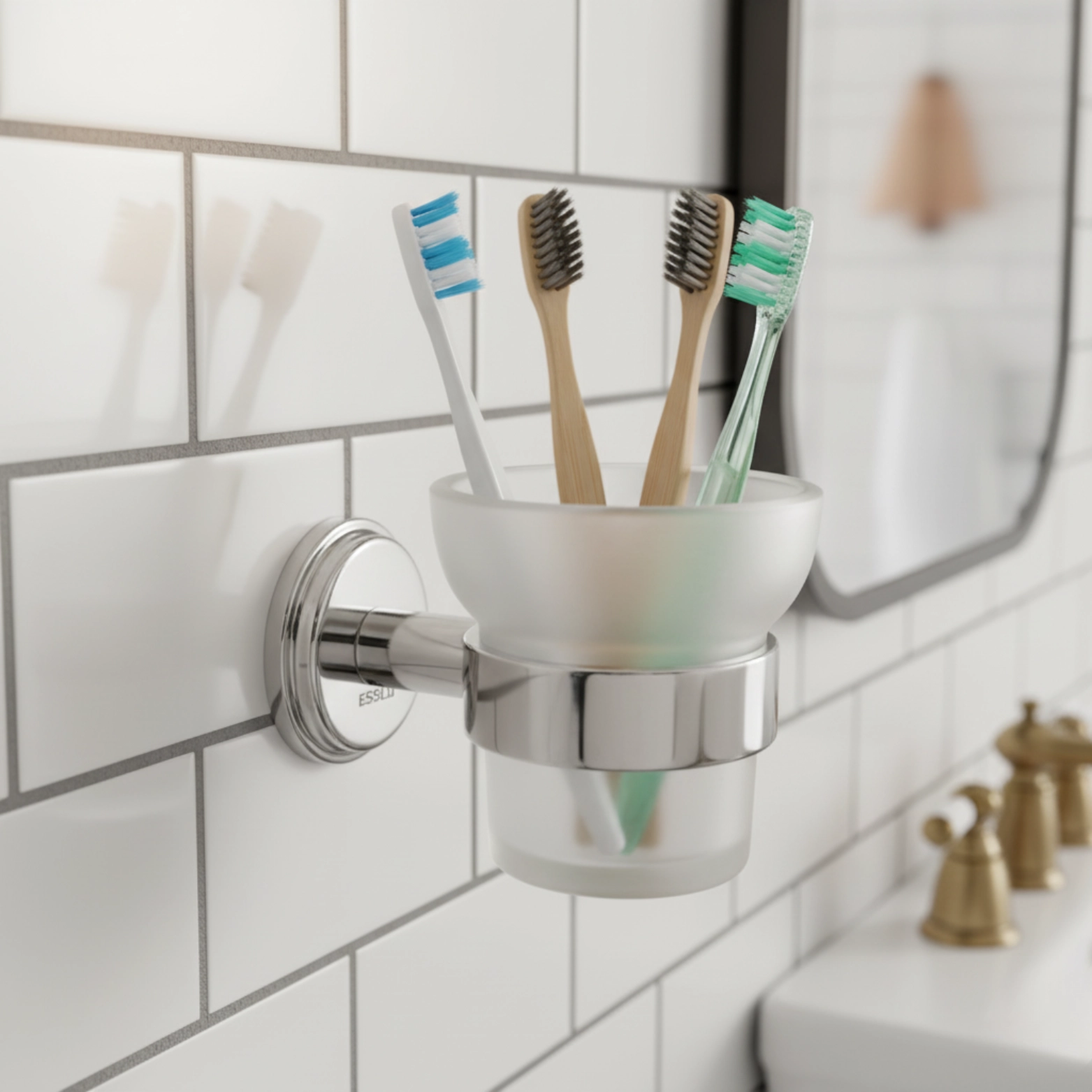Essco(Jaquar) Glass Tooth Brush Holder – Luxur Studio Kitchen & Bathroom Fittings