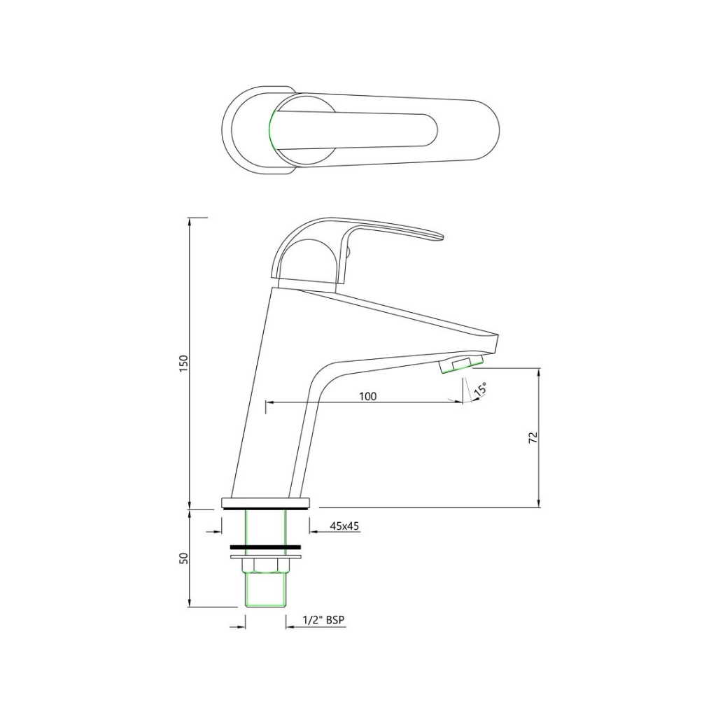 Essco (by Jaquar) Orbit Series Pillar Cock - Luxur Studio Kitchen & Bathroom Fittings