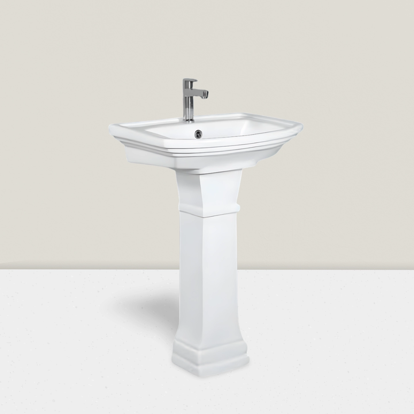 Sofia -X White - Super Glazed Pedestal Basin by Luxur Studio