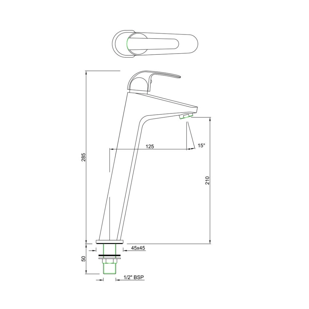 Essco (by Jaquar) Orbit Series Extended Pillar Cock - Luxur Studio Kitchen & Bathroom Fittings