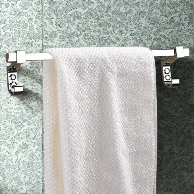 SS Towel Rod 24"(with dual side hook) - Luxur Studio Kitchen & Bathroom Fittings